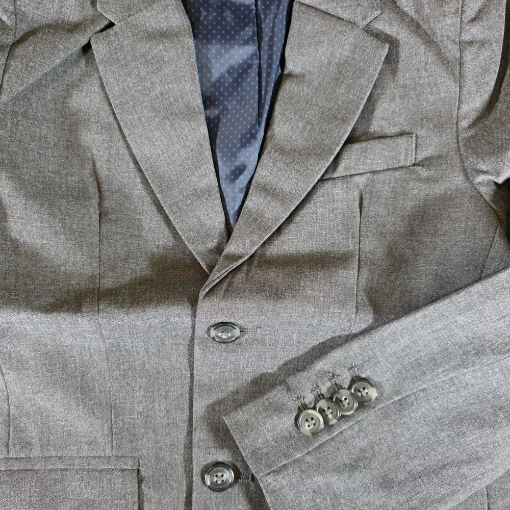 Cat & Jack Kids Gray Heathered Two-Button Blazer Jacket Size 6 NWT 046 10 1887